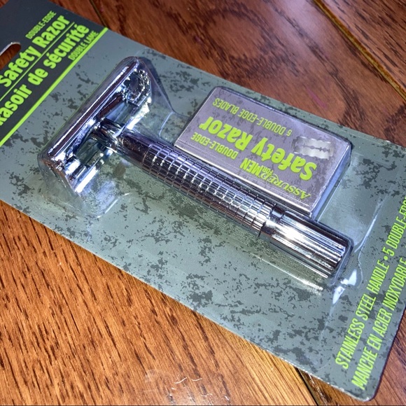 2 Safety Shaving Razor Sets Stainless Steel Shaver Each with 5 Refill Blades NIP - Picture 12 of 14